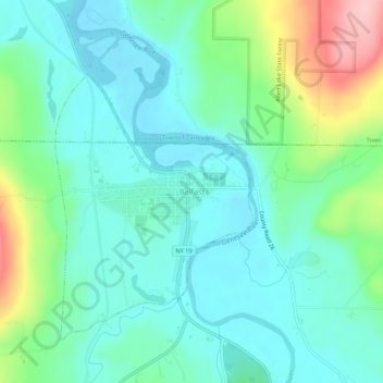 Belfast topographic map, elevation, terrain