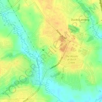 Atlantic Coastal Plain topographic map, elevation, terrain