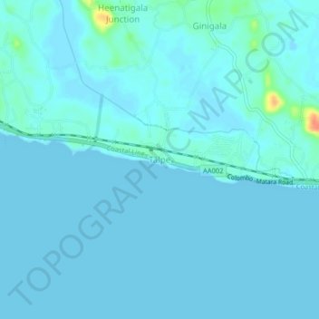 Talpe topographic map, elevation, terrain