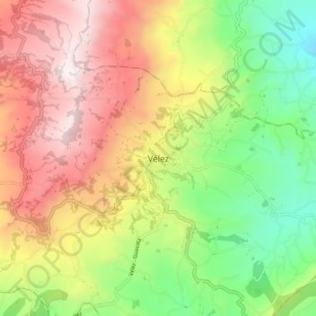 Vélez topographic map, elevation, terrain
