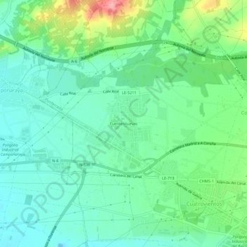 Fuentesnuevas topographic map, elevation, terrain