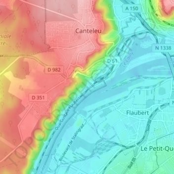 Croisset topographic map, elevation, terrain