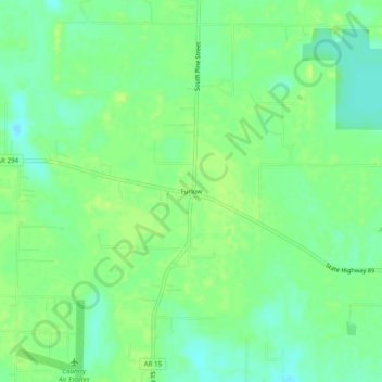 Furlow topographic map, elevation, terrain