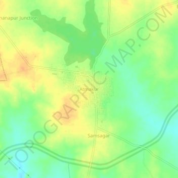 Atmakur topographic map, elevation, terrain