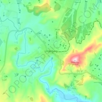 Underberg topographic map, elevation, terrain