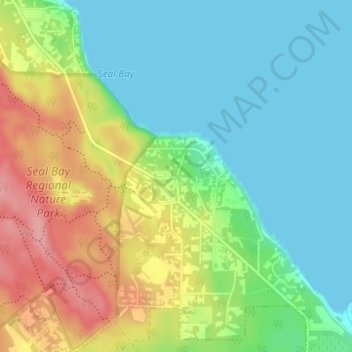 Waveland topographic map, elevation, terrain