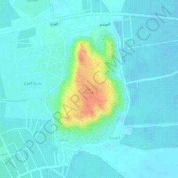 Jabal Qarah topographic map, elevation, terrain