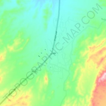 Kalat topographic map, elevation, terrain
