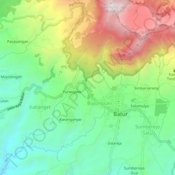 Sigebluk topographic map, elevation, terrain
