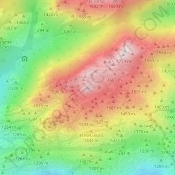 Peña del Yelmo topographic map, elevation, terrain