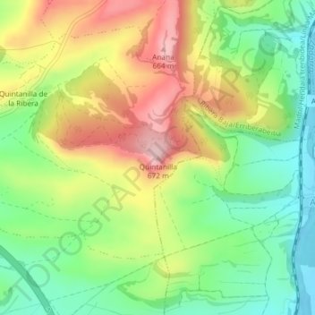 Quintanilla topographic map, elevation, terrain