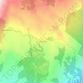 La Estrella topographic map, elevation, terrain