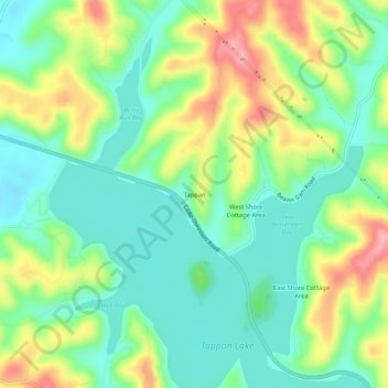 Tappan topographic map, elevation, terrain