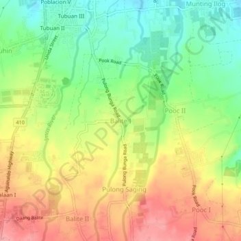 Balite I topographic map, elevation, terrain