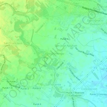 Santo Domingo topographic map, elevation, terrain