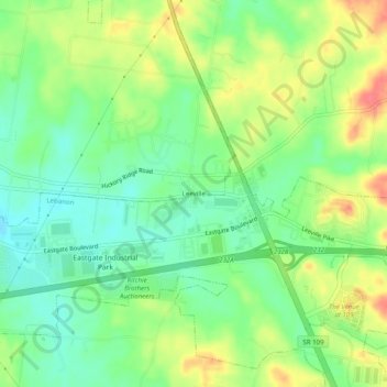 Leeville topographic map, elevation, terrain