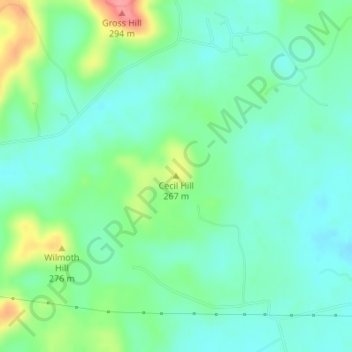 Cecil Hill topographic map, elevation, terrain