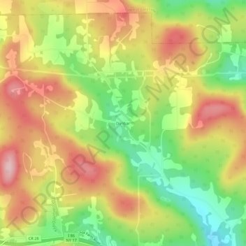 Dunbar topographic map, elevation, terrain