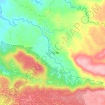 Sumucab topographic map, elevation, terrain