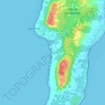 Cove Road topographic map, elevation, terrain