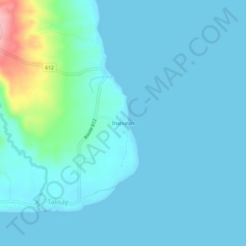 Inanuran topographic map, elevation, terrain
