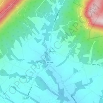 McCrea topographic map, elevation, terrain