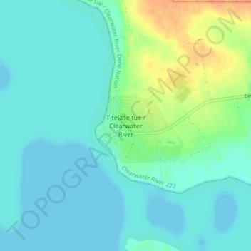 Clearwater River topographic map, elevation, terrain