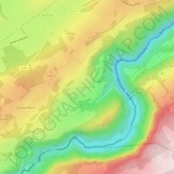 Le Pissoux topographic map, elevation, terrain