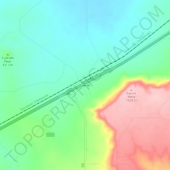 Cuervo topographic map, elevation, terrain