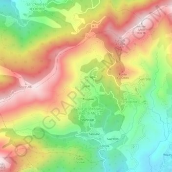 Casile topographic map, elevation, terrain