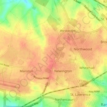 Haine topographic map, elevation, terrain