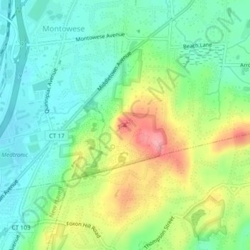Peter's Rock topographic map, elevation, terrain
