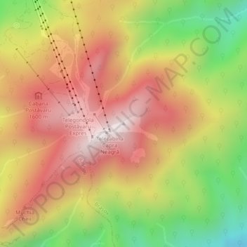 Postăvaru topographic map, elevation, terrain