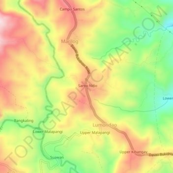 Santo Niño topographic map, elevation, terrain
