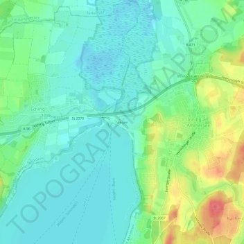 Stegen topographic map, elevation, terrain