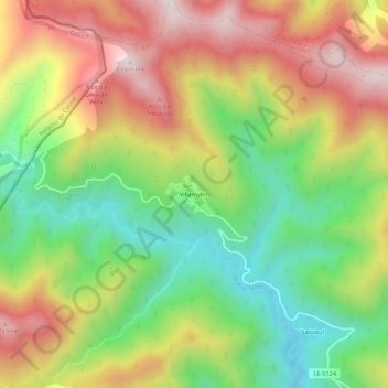 Villarrubín topographic map, elevation, terrain