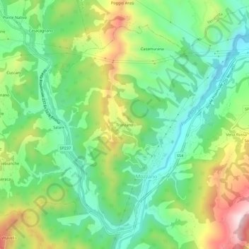 Tronzano topographic map, elevation, terrain