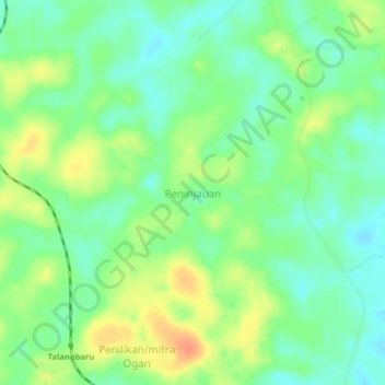 Peninjauan topographic map, elevation, terrain