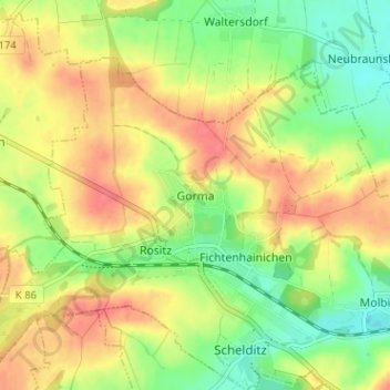 Gorma topographic map, elevation, terrain
