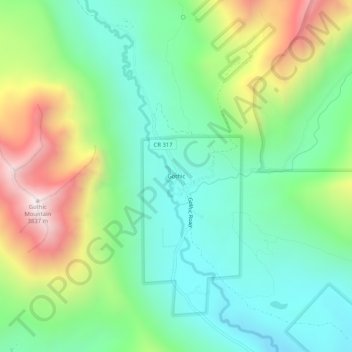Gothic topographic map, elevation, terrain