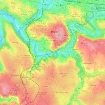 Roc de Tripadou topographic map, elevation, terrain