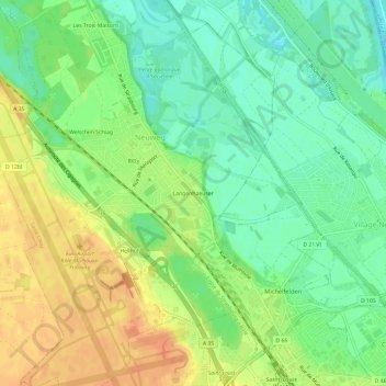 Langenhaeuser topographic map, elevation, terrain