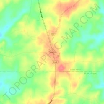 Equality topographic map, elevation, terrain