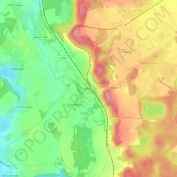 Roßberg topographic map, elevation, terrain