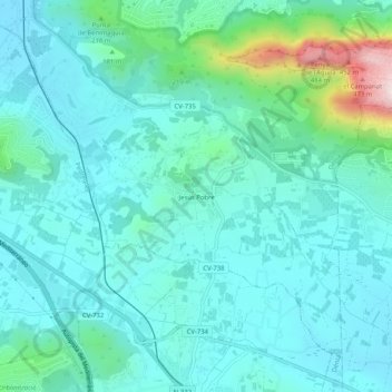 Jesús Pobre topographic map, elevation, terrain