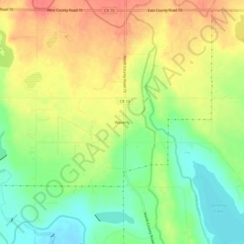 Waverly topographic map, elevation, terrain