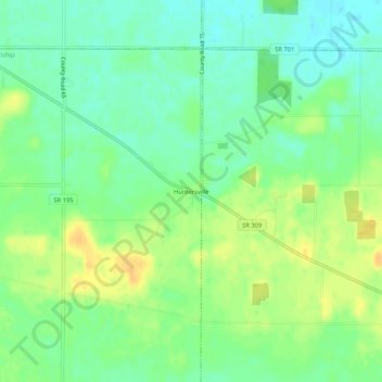 Huntersville topographic map, elevation, terrain
