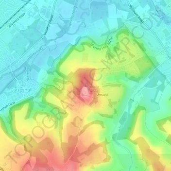 Farley Hill topographic map, elevation, terrain