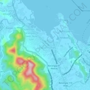 Barangay 73 topographic map, elevation, terrain