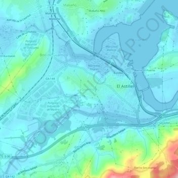 Guarnizo topographic map, elevation, terrain